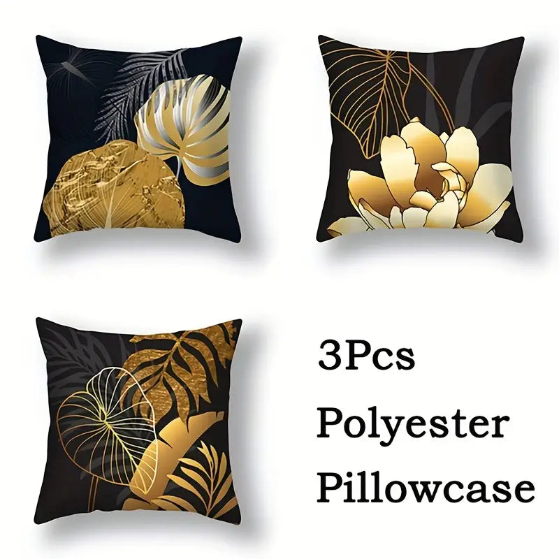 Ginkgo Biloba Polyester Throw Pillowcases - 3pcs Set