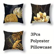 Ginkgo Biloba Polyester Throw Pillowcases - 3pcs Set