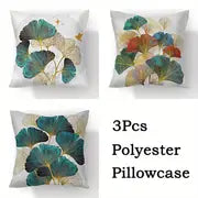 Ginkgo Biloba Polyester Throw Pillowcases - 3pcs Set